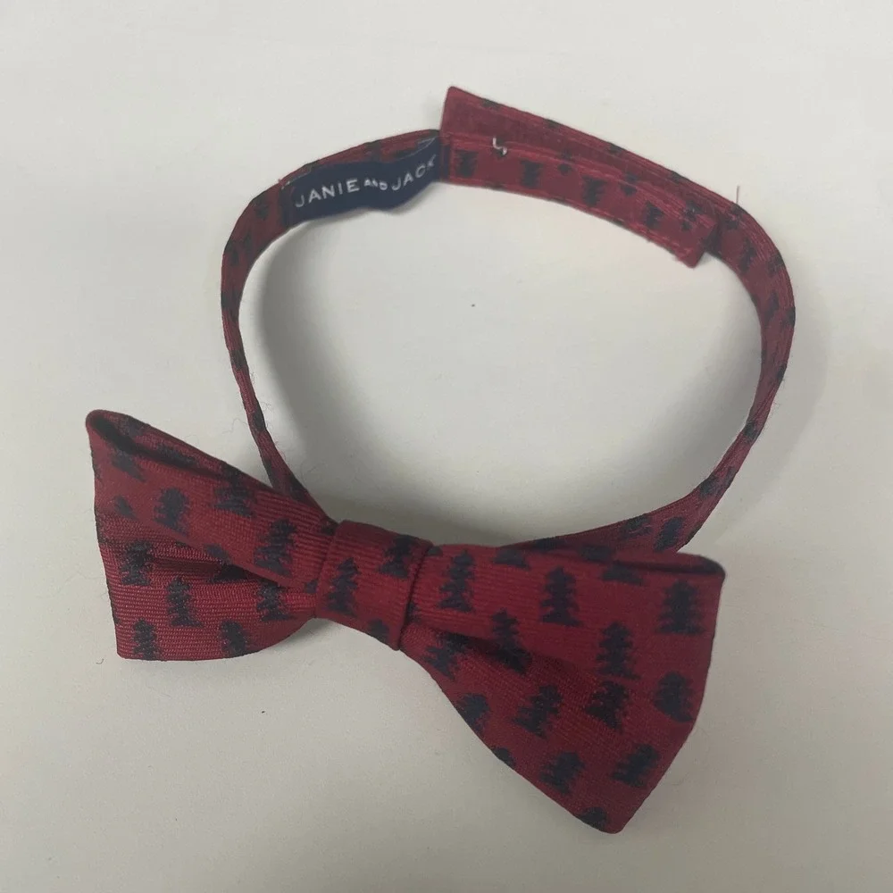 Janie and Jack Boy Bow Tie Lot of 4 Navy Red Reindeer Sailboat Polka Dot Up to 3